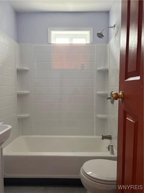129 Philadelphia St, Buffalo, NY 14207 - bathroom with bathtub / shower combination and tile patterned flooring