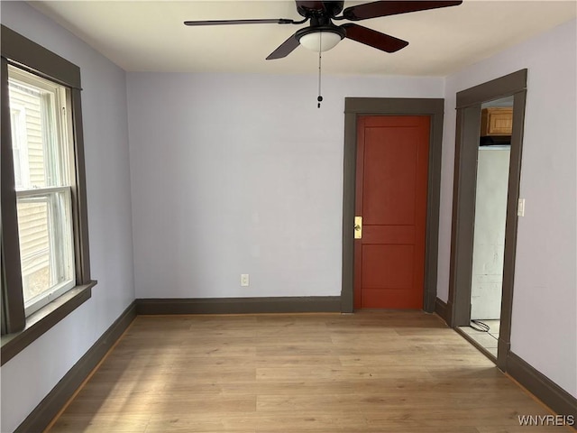 129 Philadelphia St, Buffalo, NY 14207 - spare room with plenty of natural light, ceiling fan, and light wood-type flooring
