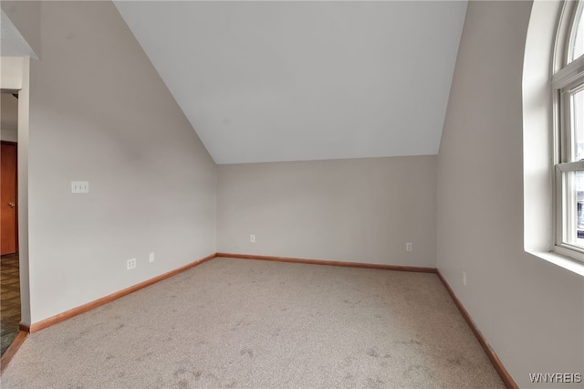 74 Bush St, Buffalo, NY 14207 - additional living space featuring carpet, lofted ceiling, and plenty of natural light