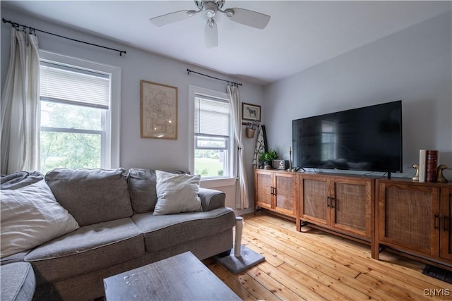 1 Mcbride St, Kirkland, NY 13323 - living room featuring a ceiling fan and light wood-style floors