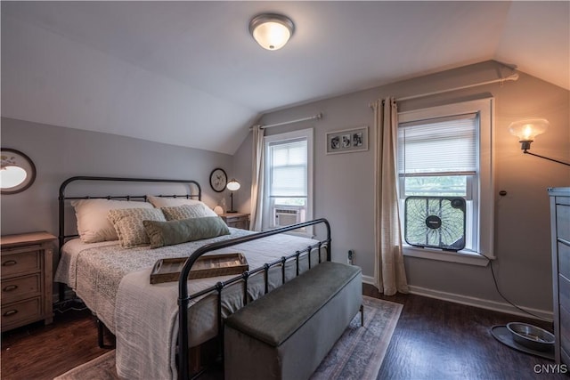 1 Mcbride St, Kirkland, NY 13323 - bedroom featuring lofted ceiling, dark wood-style floors, and cooling unit