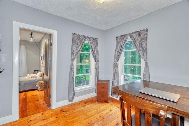 2360 Harris Rd, Palmyra, NY 14522 - home office with light wood finished floors and a textured ceiling