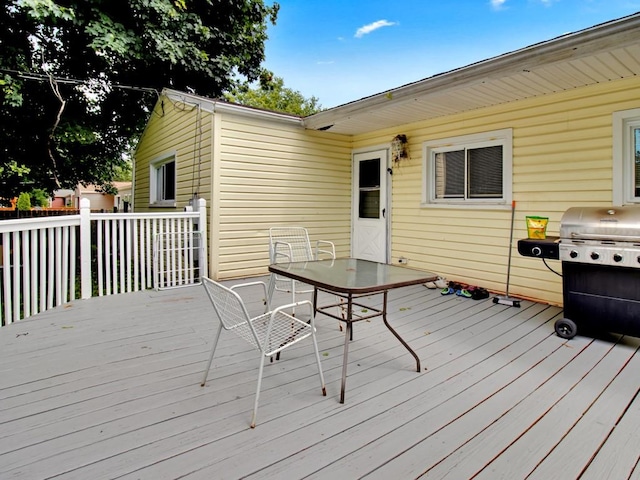 449 Pinnacle Rd, Henrietta, NY 14623 - wooden terrace featuring a grill and outdoor dining area
