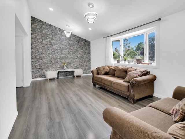 449 Pinnacle Rd, Henrietta, NY 14623 - living room with lofted ceiling and wood finished floors