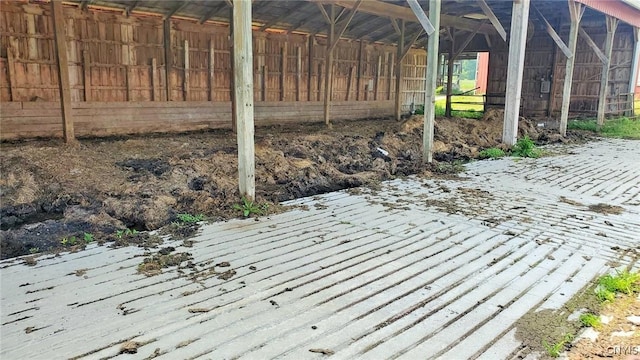 14183 State Route 90, Summerhill, NY 13092 - wooden terrace featuring an exterior structure and an outbuilding