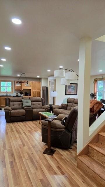 27 Watson Farm Rd, Summit, PA 16720 - living area featuring light wood-style floors and recessed lighting