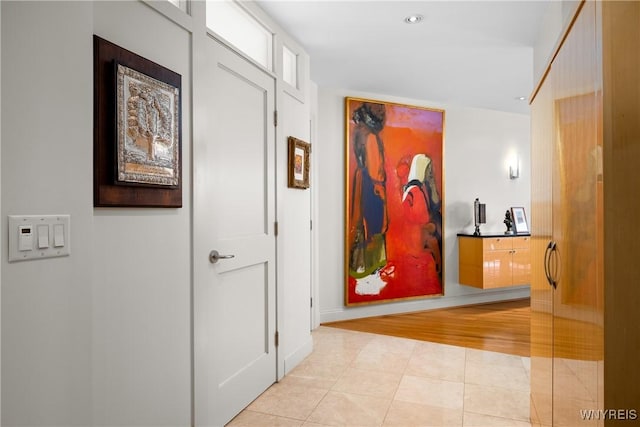 176 Rivermist Dr, Buffalo, NY 14202 - hallway featuring light tile patterned flooring and recessed lighting