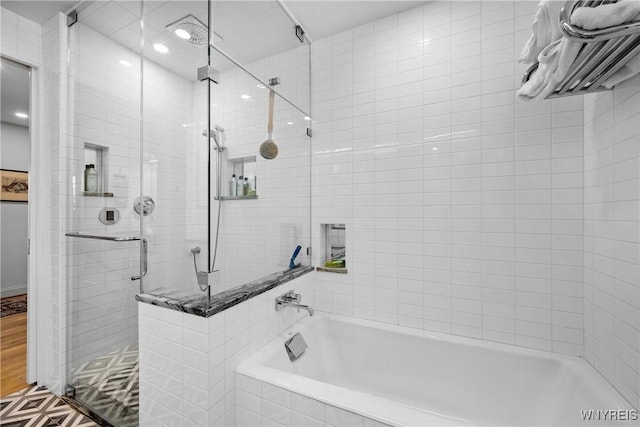 176 Rivermist Dr, Buffalo, NY 14202 - bathroom featuring a stall shower and tiled tub