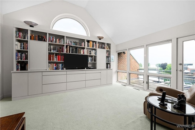 176 Rivermist Dr, Buffalo, NY 14202 - sitting room featuring carpet flooring and high vaulted ceiling