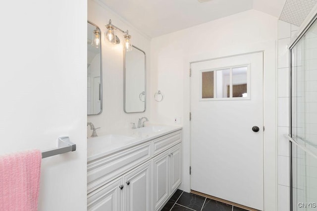 6 Union St, Cazenovia, NY 13035 - bathroom featuring double vanity and a tile shower