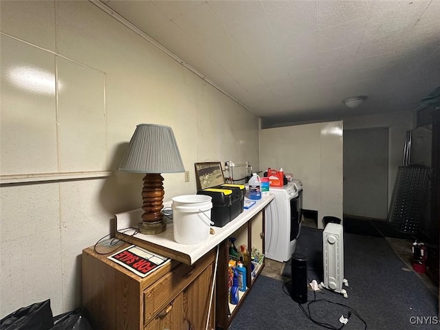 5249 State Route 21, Alfred, NY 14803 - basement with washer / clothes dryer and dark carpet