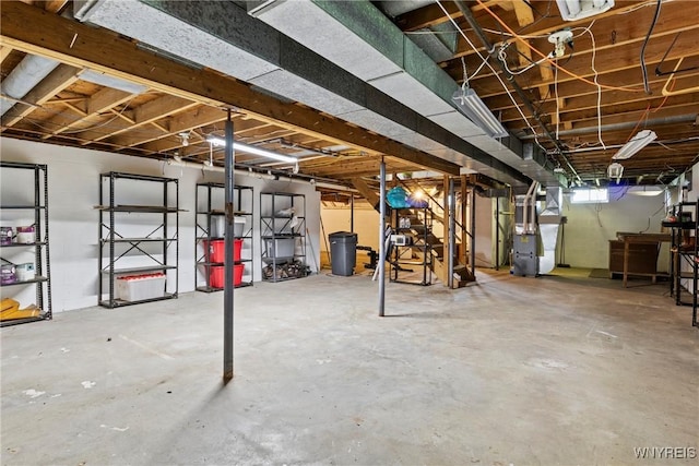 9015 Donahue Rd, Batavia, NY 14020 - unfinished below grade area with heating unit