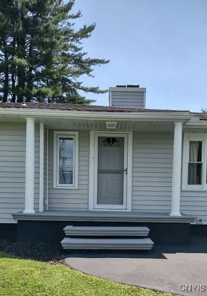 7408 Rome Oriskany Rd, Rome, NY 13440 - entrance to property featuring a chimney