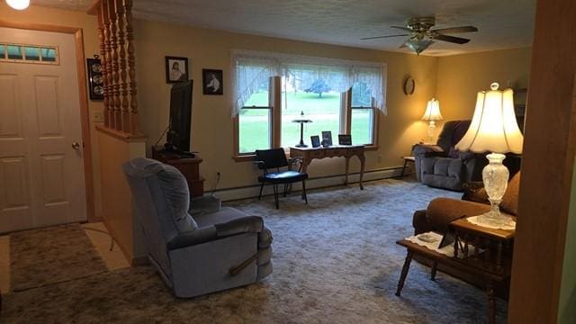 8198 Rte 46, Keating Town, PA 16749 - living room featuring a ceiling fan and carpet flooring