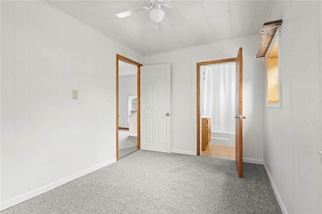 113 Myrtle St, Leroy, NY 14482 - unfurnished bedroom with carpet floors, ensuite bathroom, a ceiling fan, and ornamental molding