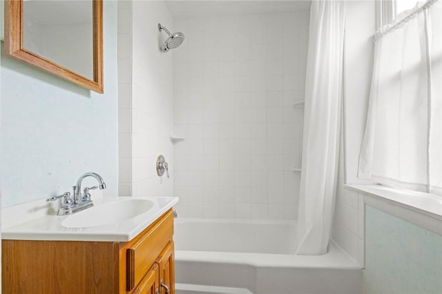 113 Myrtle St, Leroy, NY 14482 - bathroom featuring shower / bath combination with curtain and vanity