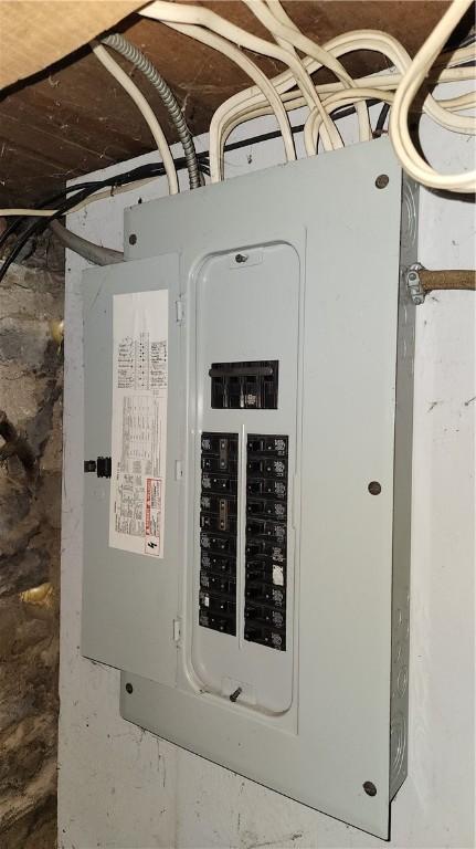 113 Myrtle St, Leroy, NY 14482 - utility room with electric panel