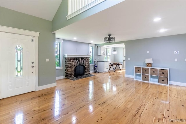 52 Harbor St, Wilson, NY 14172 - living area featuring plenty of natural light, wood-type flooring, and recessed lighting