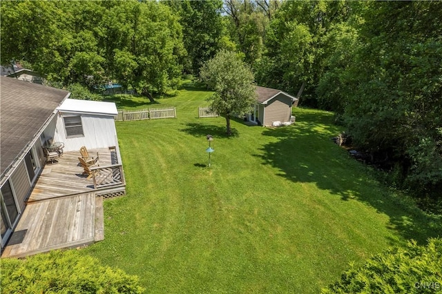 16 Vine Cir, Whitestown, NY 13492 - view of yard with an outbuilding and a deck