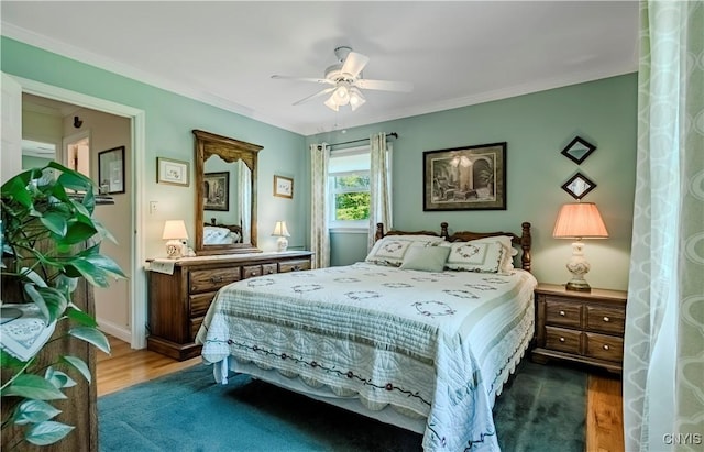 16 Vine Cir, Whitestown, NY 13492 - bedroom with wood finished floors, ceiling fan, and ornamental molding