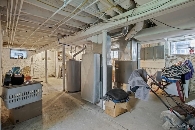 1810 Niagara St, Niagara Falls, NY 14303 - below grade area featuring water heater, healthy amount of natural light, and electric panel