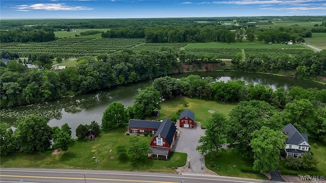 2244 Lockport Olcott Rd, Newfane, NY 14108 - aerial view of sparsely populated area featuring large plots for crops and a nearby body of water