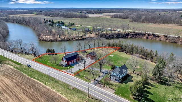 2244 Lockport Olcott Rd, Newfane, NY 14108 - overview of rural landscape featuring a large body of water and property parcel outlined