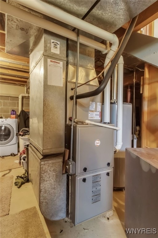 6192 Thornwood Dr, Boston, NY 14075 - utility room featuring washer / dryer and water heater
