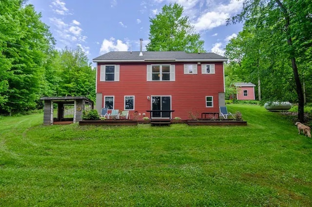 1565 Tupper Hill Rd, Franklin, NY 13775 - rear view of house featuring a yard and a deck