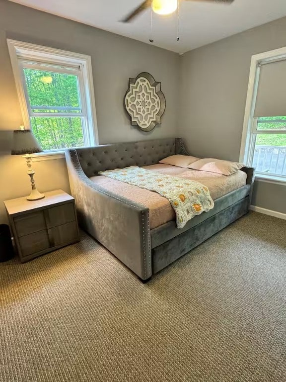 1565 Tupper Hill Rd, Franklin, NY 13775 - bedroom with light colored carpet and a ceiling fan
