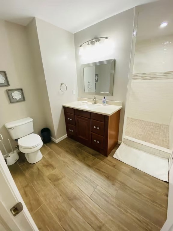 1565 Tupper Hill Rd, Franklin, NY 13775 - bathroom featuring wood finished floors, vanity, and a walk in shower