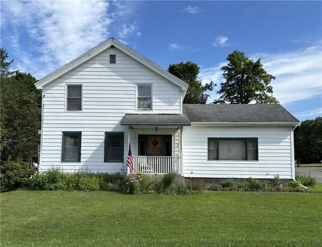 21 Main St, Maryland, NY 12155 - traditional home with a front lawn, a porch, and a shingled roof