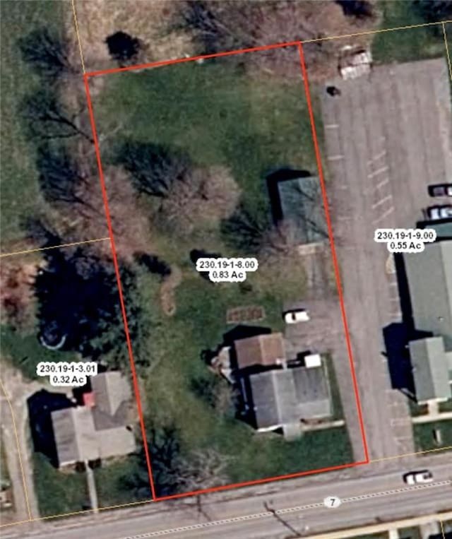 21 Main St, Maryland, NY 12155 - aerial view of property's location with property parcel outlined