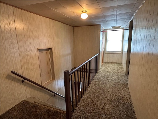 21 Main St, Maryland, NY 12155 - stairs featuring carpet flooring and wood walls