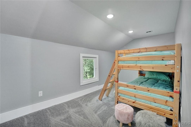 12 Clark St, Perry, NY 14530 - bedroom with lofted ceiling, carpet flooring, and recessed lighting