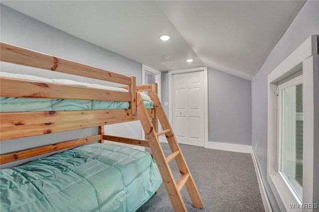 12 Clark St, Perry, NY 14530 - bedroom with carpet floors, recessed lighting, and lofted ceiling