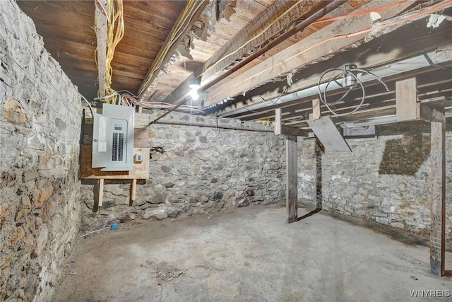 12 Clark St, Perry, NY 14530 - unfinished basement featuring electric panel