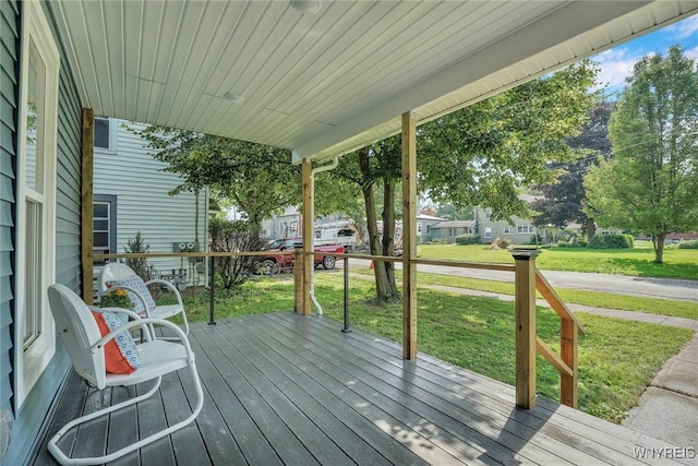 12 Clark St, Perry, NY 14530 - wooden terrace with a lawn