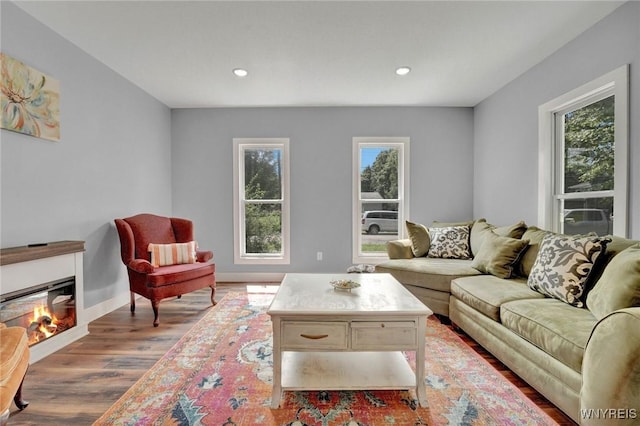 12 Clark St, Perry, NY 14530 - living room with wood finished floors, plenty of natural light, recessed lighting, and a glass covered fireplace