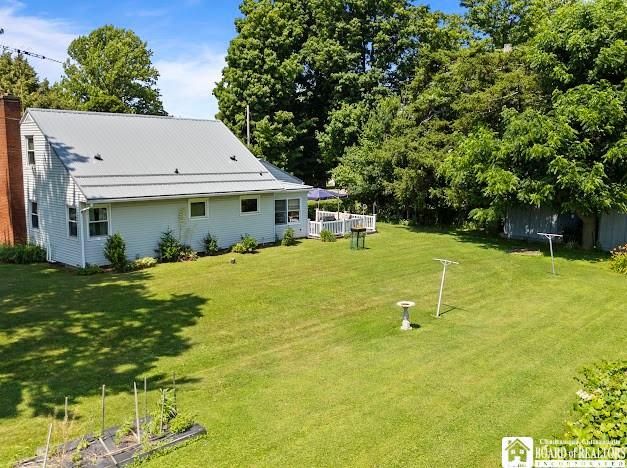 5005 W Main Rd, Pomfret, NY 14063 - view of grassy yard featuring a wooden deck