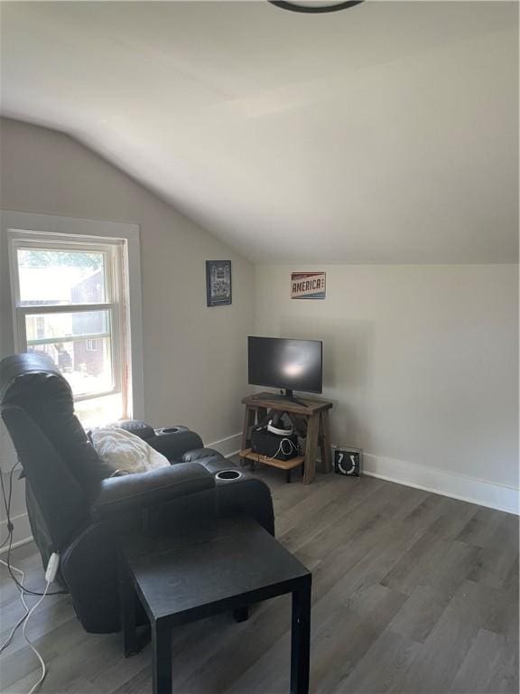 16562 Ridge Rd, Murray, NY 14470 - living room featuring lofted ceiling and wood finished floors
