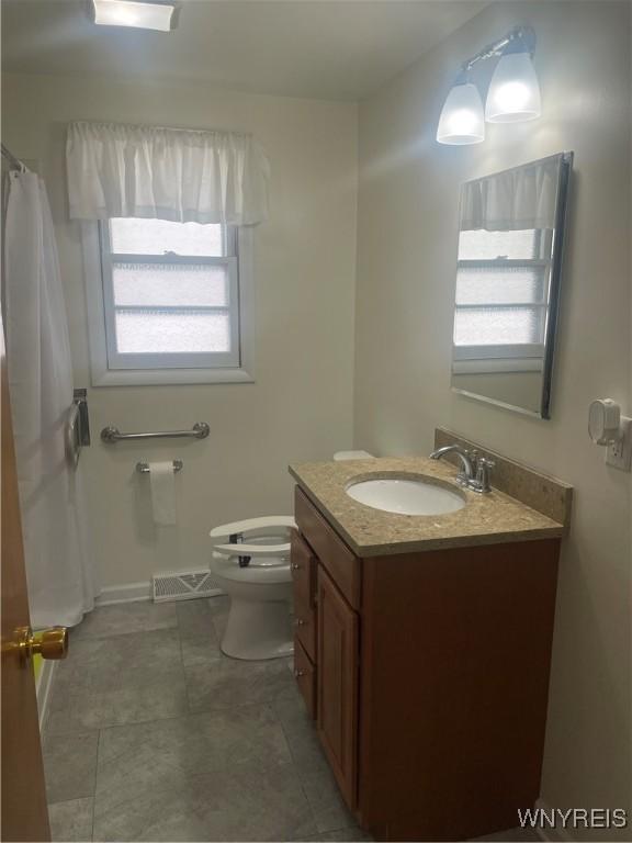 275 Nagel Dr, Cheektowaga, NY 14225 - bathroom with vanity, tile patterned floors, and a shower with shower curtain