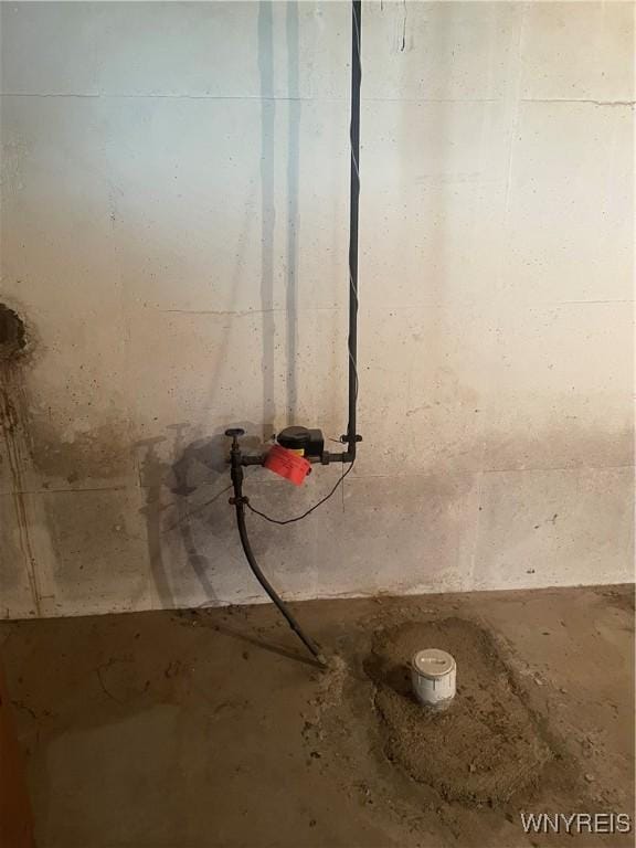 275 Nagel Dr, Cheektowaga, NY 14225 - basement view of concrete floors and a water meter