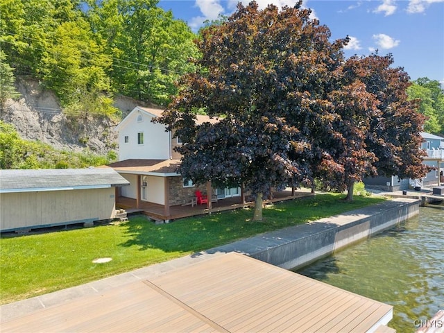 1659 Honoco Rd, Ledyard, NY 13026 - dock area featuring a yard and a water view