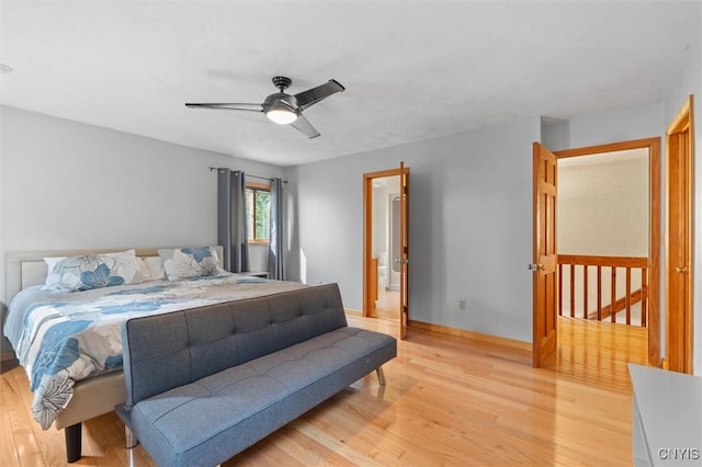 1659 Honoco Rd, Ledyard, NY 13026 - bedroom featuring light wood-style flooring and a ceiling fan