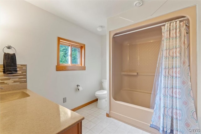 1659 Honoco Rd, Ledyard, NY 13026 - bathroom featuring vanity, shower / tub combo, tile patterned flooring, and backsplash