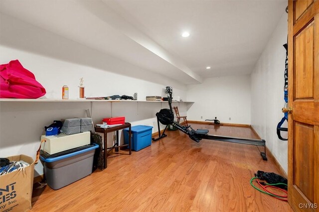 4970 State Route 8, Ohio, NY 13324 - workout room with wood finished floors and recessed lighting