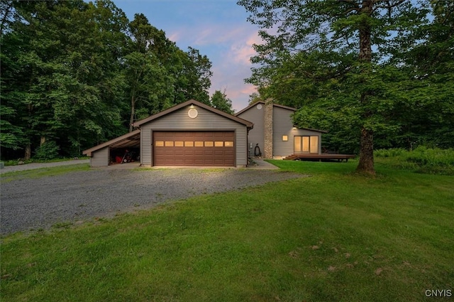4970 State Route 8, Ohio, NY 13324 - view of front of property with a detached garage, a front lawn, and an outbuilding