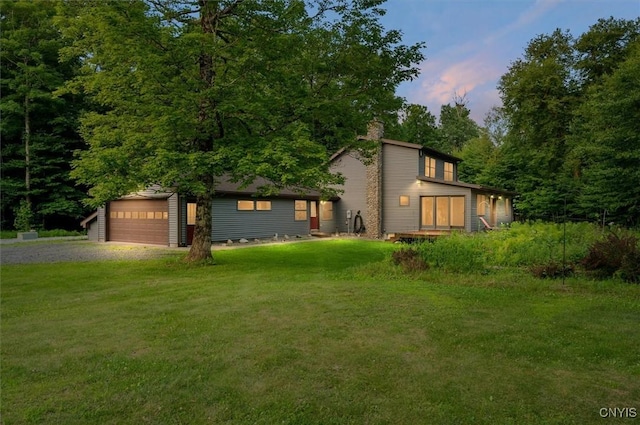 4970 State Route 8, Ohio, NY 13324 - view of front of house featuring a yard, driveway, and a chimney