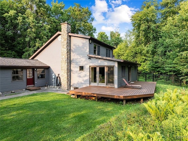 4970 State Route 8, Ohio, NY 13324 - rear view of house with a chimney and a deck